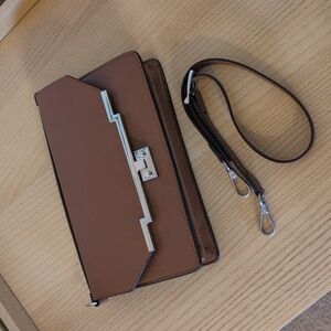 Floto Firenze Brown Leather Women's Clutch Shoulder Bag